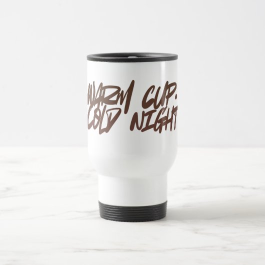 Warm Cup, Cold Night — Single Girl Winter Mug Reisbeker (Center)