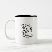 Warm Cup, Warm Day – Cute Cozy Cat Mug Tweekleurige Koffiemok (Links)