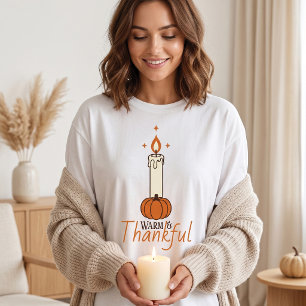 Warm & Dankbare Thanksgiving Gezellige Herfst Kaar T-shirt