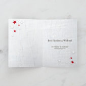 Warm Dark Wood Business Christmas Kaart (Binnen)