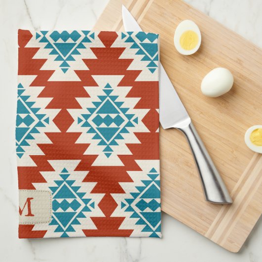 Warm Desert Dreams Zuidwestelijke Rustieke Patroon Theedoek (Quarter Fold)