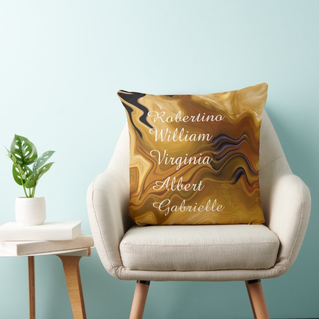 Warm Desert Tones Abstract - Personalize Names Kussen (Stoel)