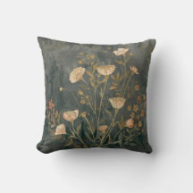 Warm donkergrijs perzik salie vintage wilde bloem