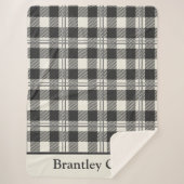 Warm donkergrijs van witte Buffalo Plaid Sherpa Deken (Voorkant)