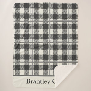 Warm donkergrijs van witte Buffalo Plaid Sherpa Deken
