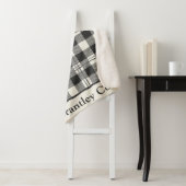 Warm donkergrijs van witte Buffalo Plaid Sherpa Deken (In situ)