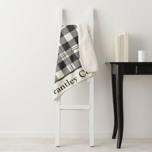 Warm donkergrijs van witte Buffalo Plaid Sherpa Deken (In situ)