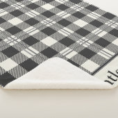 Warm donkergrijs van witte Buffalo Plaid Sherpa Deken (3/4)
