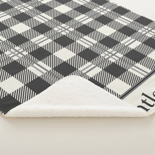 Warm donkergrijs van witte Buffalo Plaid Sherpa Deken (3/4)