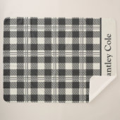 Warm donkergrijs van witte Buffalo Plaid Sherpa Deken (Voorkant (horizontaal))