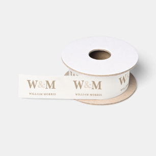 Warm Earth Kameel Bruin Zakelijk Logo Merk Satijnen Lint