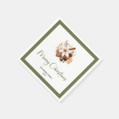 Warm Earth Tone Christmas Tree Personalized Napkin Servet (Hoek)