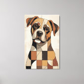 Warm Earth Tone Geometric Boxer Canvas Afdruk (Voorkant)