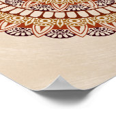 Warm Earth Tones Lotus Henna Mandala Poster (Hoek)