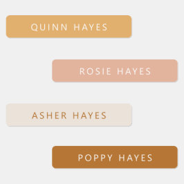 Warm Earthy Boho Name Labels