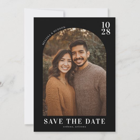 Warm Earthy Modern Photo Save The Date (Voorkant)
