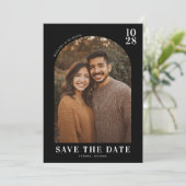 Warm Earthy Modern Photo Save The Date (Staand voorkant)