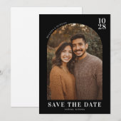 Warm Earthy Modern Photo Save The Date (Voorkant / Achterkant)