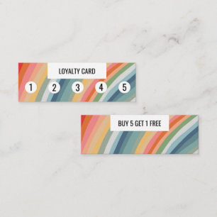 Warm Earthy Rainbow Minimalist Handmade Stripes Klantenkaartje
