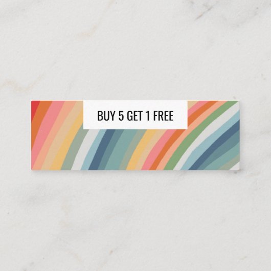 Warm Earthy Rainbow Minimalist Handmade Stripes Klantenkaartje (Achterkant)