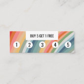 Warm Earthy Rainbow Minimalist Handmade Stripes Klantenkaartje (Voorkant)