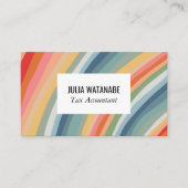 Warm Earthy Rainbow Minimalist Stripes Handmade Visitekaartje (Voorkant)