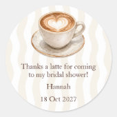 Warm Editioneel Dank Je Een Latte Favor Sticker (Voorkant)