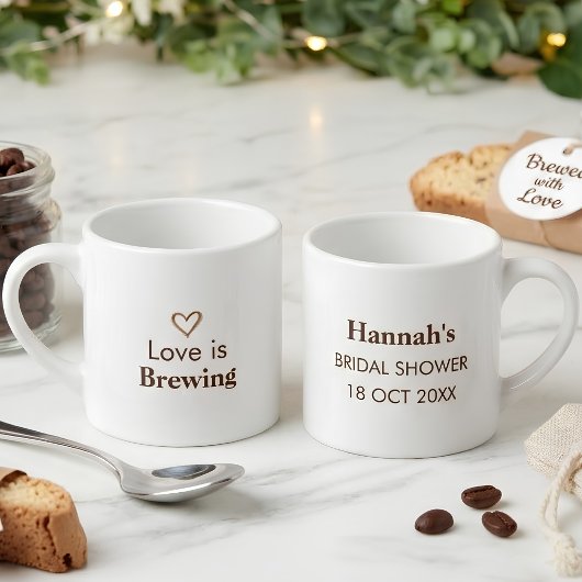 Warm Editoriale 'Love Is Brewing'-espressomug als  Espresso Kop
