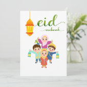 Warm Eid Celebration Design Feestdagenkaart (Staand voorkant)