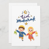 Warm Eid Celebration Design Feestdagenkaart (Voorkant / Achterkant)