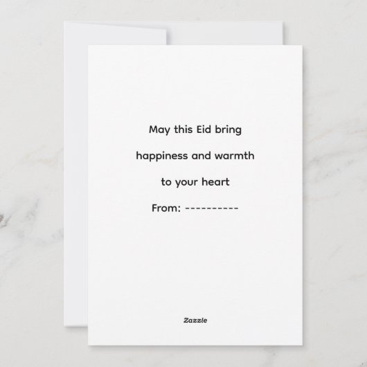 Warm Eid Celebration Design Feestdagenkaart (Achterkant)