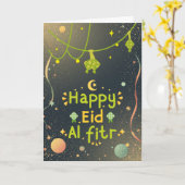 Warm Eid-vieringsontwerp Kaart (Gele Bloem)
