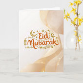 Warm Eid-vieringsontwerp Kaart (Gele Bloem)