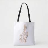 Warm Elegant Botanical Ink Art Tote Bag (Voorkant)