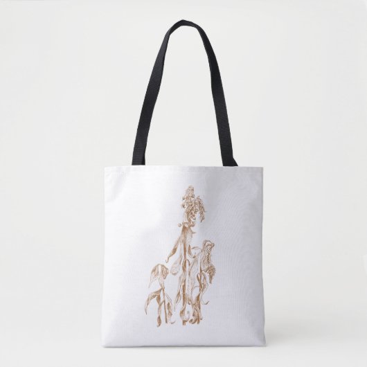 Warm Elegant Botanical Ink Art Tote Bag (Voorkant)