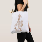 Warm Elegant Botanical Ink Art Tote Bag (Dichtbij)