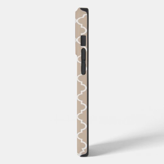 Warm Elegant Brownish-White Moroccan Quatrefoil Case-Mate iPhone Case (Achterkant / Links)