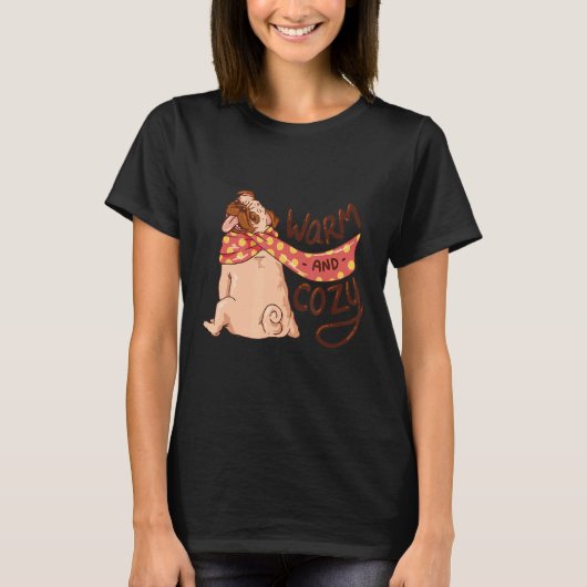 Warm en coli Pug Cute Dog T-shirt (Voorkant)