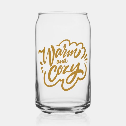 Warm en Cozy Blikvorm Glas (Voorkant)