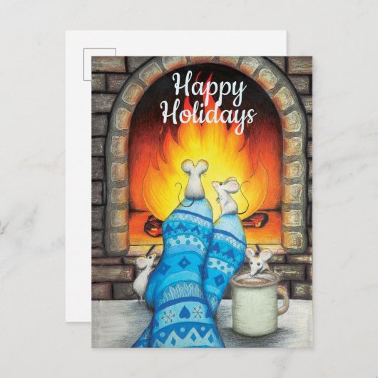 Warm en Cozy Custom Message Holiday Briefkaart (Voorkant / Achterkant)