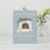 Warm en Cozy Fireplace Housewarming Party Kaart (Staand voorkant)