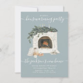 Warm en Cozy Fireplace Housewarming Party Kaart (Voorkant)