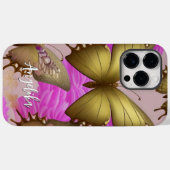 Warm en Fuzzy Roze | Gouden Vlinder Persoonlijk Case-Mate iPhone Case (Achterkant (horizontaal))