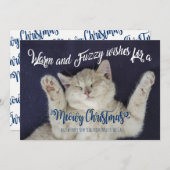 Warm en Fuzzy Slapend Meowy kerstkat Feestdagenkaart (Voorkant / Achterkant)