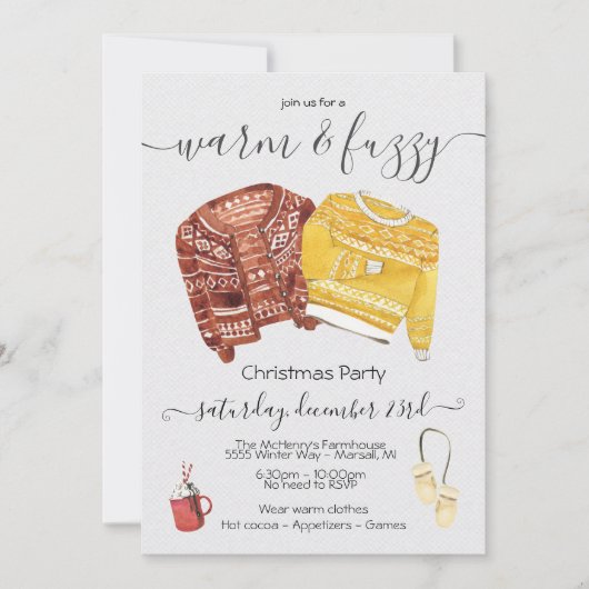 Warm en Fuzzy Sweater Holiday Kerstfeest Kaart (Voorkant)