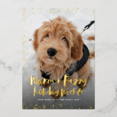 Warm en fuzzy wensen schattige kerstmis folie feestdagenkaart (Voorkant)