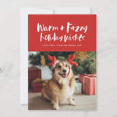 Warm en fuzzy wil een grappige rode hond feestdagenkaart (Voorkant)