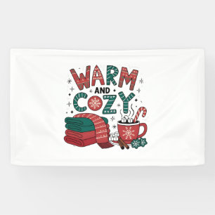 Warm En Gezellig Kerstmis Heet Cacao Xmas  Spandoek