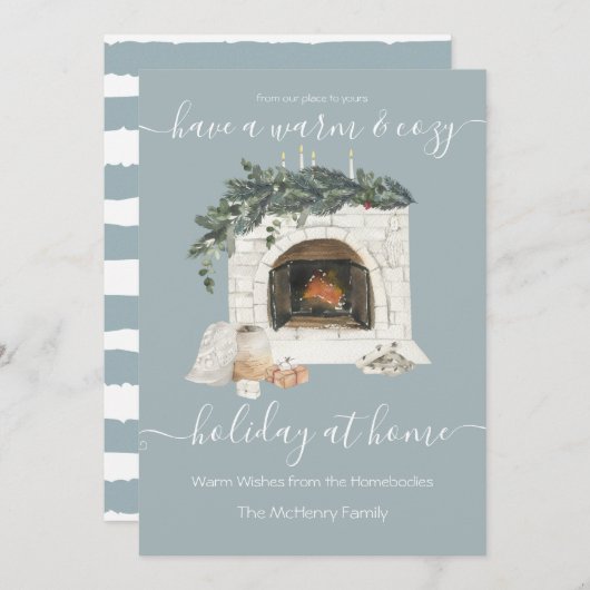 Warm en gezellig open haard vakantie thuis Covid Kaart (Voorkant / Achterkant)