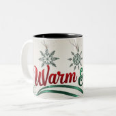 WARM EN GEZELLIG TRENDY TWEEKLEURIGE KOFFIEMOK (Voorkant links)